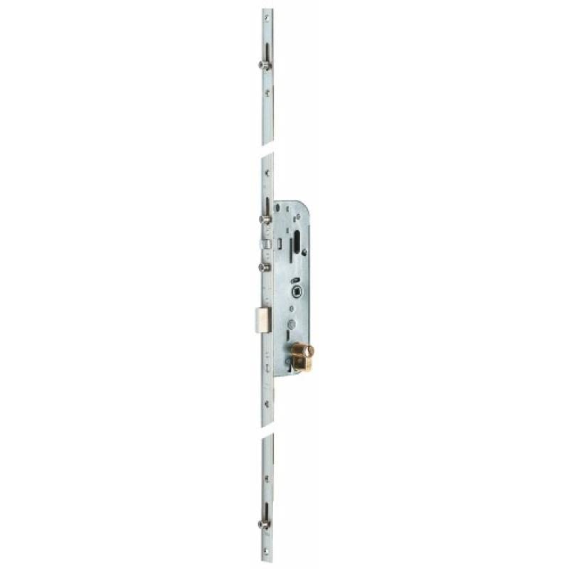 Vachette Serrure Multipoint Encastrée 4 Points 20215 RB Gris Métallique Têtière 16 mm Axe 50 mm