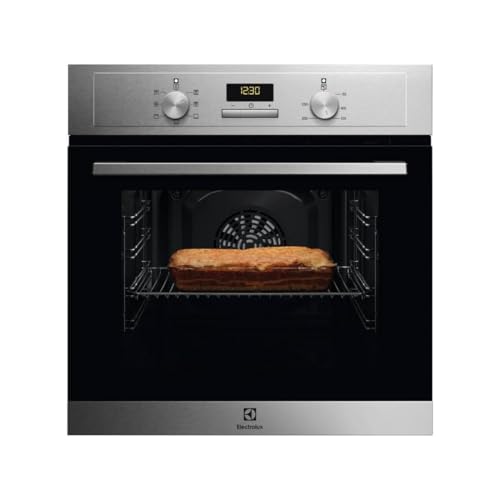Electrolux EOH3H00BX – Horno Multifunción, 7 Funciones, Gran Capacidad, Display LED Blanco, Mandos Fijos, Puerta 2 Cristales, INOX Antihuellas, Clase A