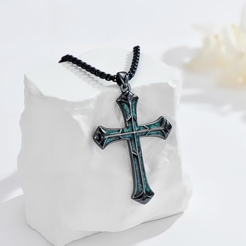 Cross Necklace for Men 925 Sterling Silver Celtic Cross Pendant Christian Jewelry Religious Christmas Gifts for Women2