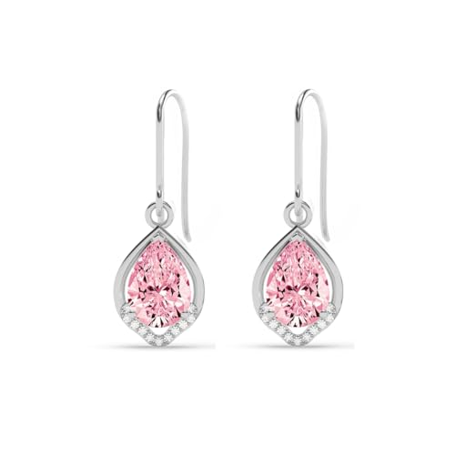 Image of Clara 925 Silver Jino Pink Solitaire Pendant Earrings Chain Ring for Women | Gift for Girl Girlfriend Wife | Rakhi Rakshabandhan Gift for Sister Bhabhi |Platinum Plated | Swiss Zirconia | Jewellery Set