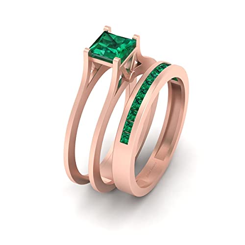 Argent sterling princesse vert synthé émeraude bague femme bijoux luxe DFJ 325