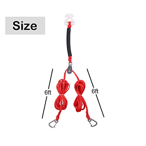 Dockmoor Watersports Boat Self Centering Tow Harness 12 Ft With Heavy Duty Stainless Steels Pulley& Quick Connector & Hooks For Boat Tubing, Waterskiing,Wakeboarding #TOP5