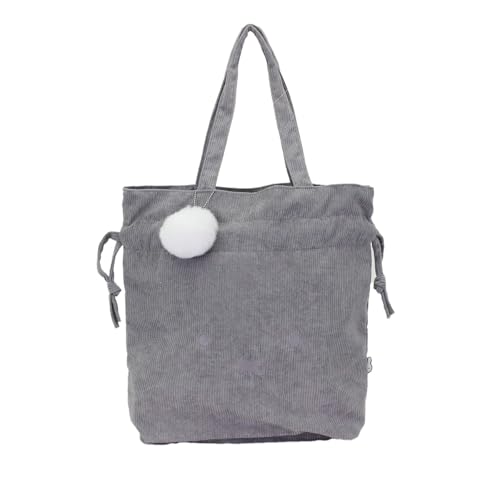 Siffler B155 Drawstring Shoulder Bag, Miffy Corduroy, Women's, Face Gray3