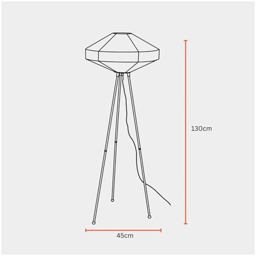 Image of FIG Living Space Rover Floor Lamp (Off White) | 130 cm Tall Standing Lamp | Handcrafted Lampshade with Knock Down Tripod Stand | Best for Home Decor, Living Room, Cafe & Restaurant | No Bulb