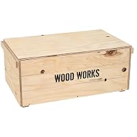 Amazon｜WOODWORKS ヴィンテージ風 木箱 (ミリタリーグリーン蓋つき