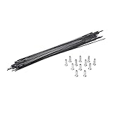GBLINMINJIN Juego de 12 tapas planas para radios de bicicleta de montaña, accesorios de ciclismo de acero inoxidable, 275 mm (278 mm)