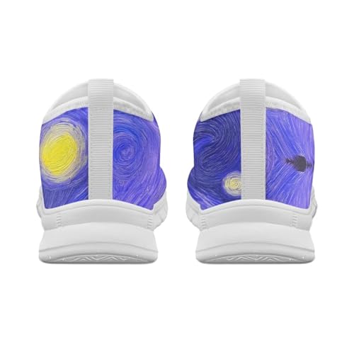 Image of Floral Sneakers for Women Colorful Art Shoes for Women Slip On Casual Work Shoes