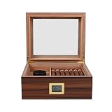 Volenx Humidor Hecho a Mano, Humidor Puros con Mechero, Corta Puros y Humidificador, Caja Puros para Unos 50 Puros, Grandes Regalos para Hombres (Puros No Incluidos)