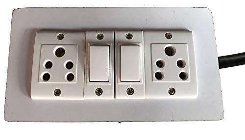 Image of Electric Extension Wooden Board (1 Meter 3Core Wire) (2 Socket 2Switch-7x4x1.5)