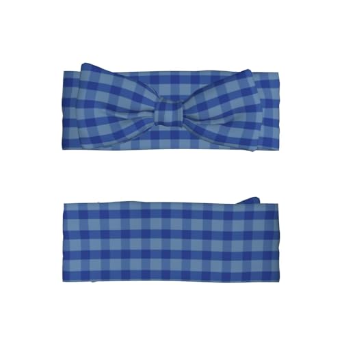 Navy Blue Gingham Print Baby Girl Bows Headbands Baby Girls Newborn Headbands Infant Toddlers 0-6 Months2