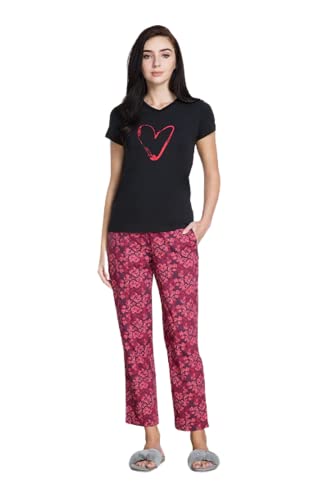 Image of Van Heusen Women's Printed Lounge Pants | Drawstrings & Side Pockets | Ultra Soft Fabric | Relaxed Fit | At home pyjamas | Everyday Comfort | Printed | Style 55306 | Available in Pack of 1 & 2