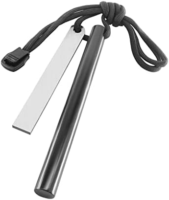 WINAKUI Outdoor Ferro Rod Fire Starter, 5" Long 1/2" Thick Ferrocerium Rod Survival Kit, Waterproof Flint Fire Steel 15,000 Strikes for Camping Hiking