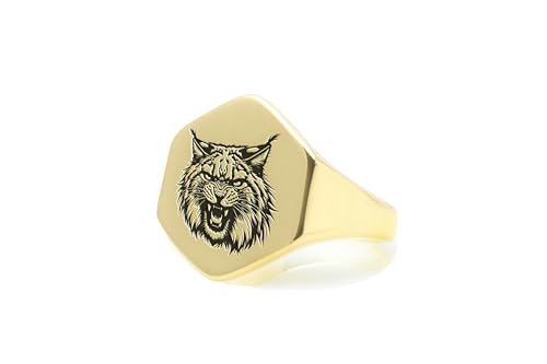 Bague en forme d'hexagone lynx en or 14k : un bijou personnalisé qui ne ternit pas