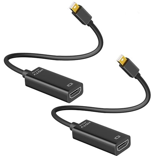 4K Mini DisplayPort to HDMI Adapter 2 Pack 4K@30Hz Mini DP to HDMI Adapter Gold-Plated Thunderbolt to HDMI Converter Compatible with MacBook Air/Pro Microsoft Surface Pro/Dock Monitor Projector
