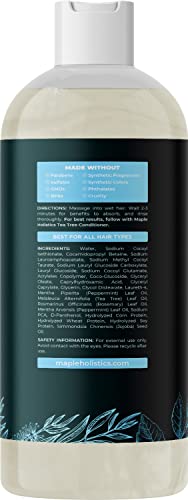 Tea Tree Shampoo Sulfate Free - Clarifying Shampoo For Build Up And Flakes With Peppermint Oil And Tea Tree Essential Oil For Dry Scalp Treatment - Deep Cleansing Tea Tree Mint Shampoo For Oily Hair #TOP1