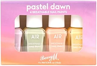 Barry M Nail Paint Gift Set, 4 Pastel Air Breathable Nail Paints - Pastel Dawn