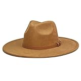 FLUFFY SENSE. Big Wide Brim Fedora Hat for Women - Nashville Outfits Western Hats Women's Felt Panam
