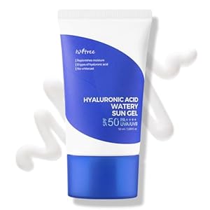 ISNTREE Hyaluronic Acid Watery Sun Gel 50ml – Sonnencreme für Gesicht mit Hyaluron – SPF/LSF 50+ Sunscreen