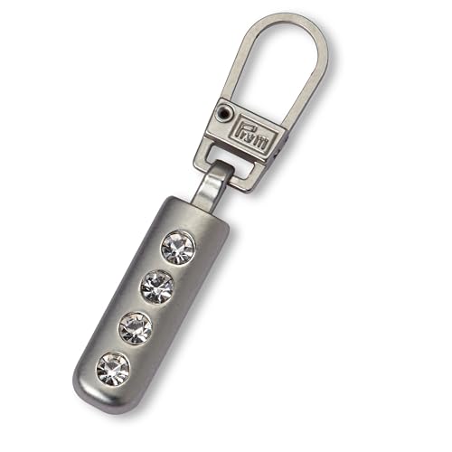 Prym 482301 Fashion Zipper puller Rhinestones metal silver col, argentée, Strass, silberfarbig, 1 Stück - Image 2