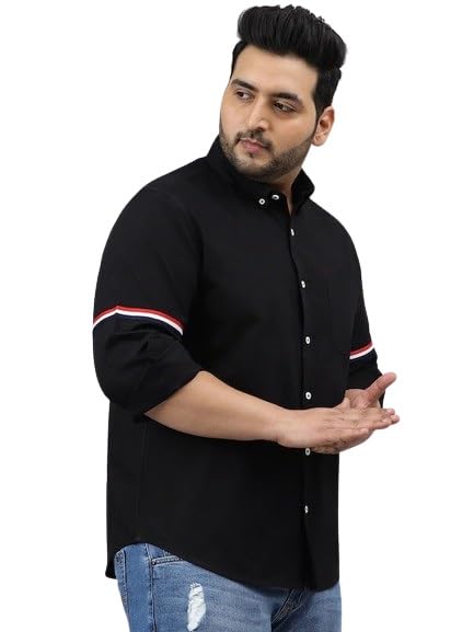 Image of Plus line Men Plus Size Stylish Solid Casual Shirts