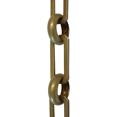 Image of RCH Hardware Decorative Antique Solid Brass Chain for Hanging, Lighting - Rectangular Cut Edge and Unwelded Links (1 Foot)