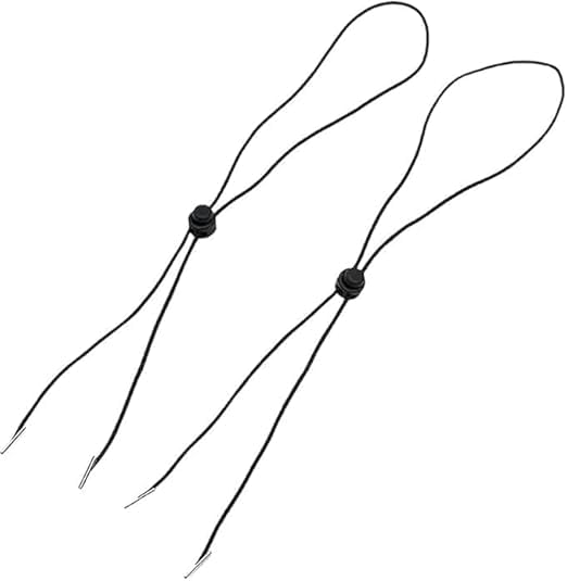 Zcccc 2-Pack Windproof Hat Clips - Adjustable Durable Nylon Hat Strap with Secure Clips for Fishing, Boating and Outdoor Activities, Black Non-Slip Cord Fastener for Hats in High Winds