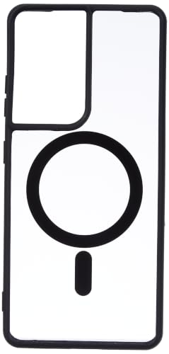 Image of JGD PRODUCTS for Samsung Galaxy S21 Ultra 5G Case: Clear Magnetic Slim Fit Case Compatible with Magsafe Rugged Protective Transparent Cover (Black Magnetic)