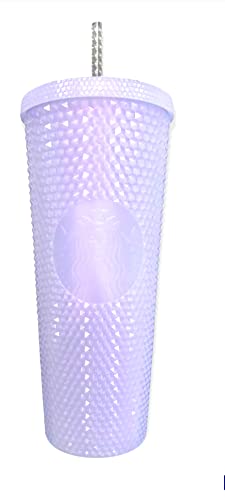 Starbucks 2021 Holiday Icy lilac Bling Studded Plastic Cold Cup Tumbler 24oz
