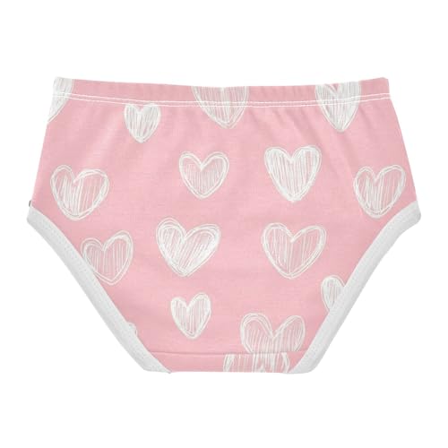 Wusikd Hearts White Girls' Underwear Cotton Girls Briefs Soft Toddler Underwear 2T2