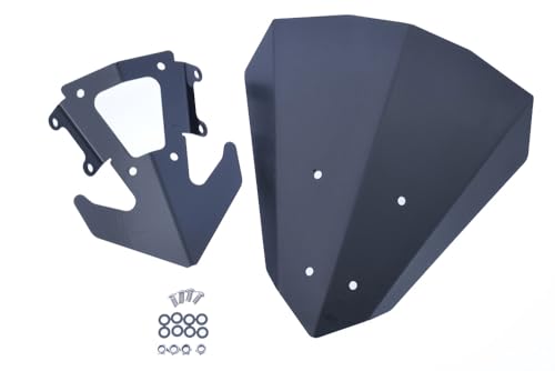 avdb-Moto Windschild/Windschutzscheibe kompatibel mit Kawasaki Z400 Z-400 ER400D 2019-2023 aus Aluminium (Schwarz)