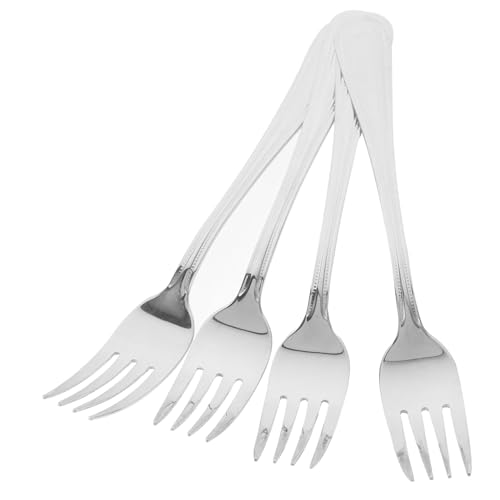 BRIGHTFUFU 4Pcs Stainless Steel Forks Versatile Metal Dessert Dinner Forks for Home Use for Steaks Gatherings Silverware for Kitchen Restaurant