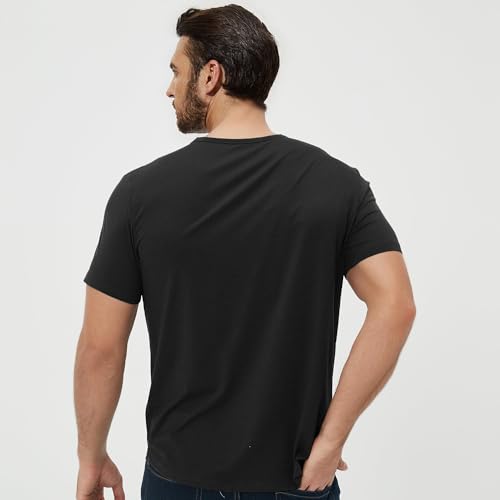 Image of Mens T-Shirts Crew Neck Shirts Athletic Fitted Plain Basic Tees Soft Cotton Blend Comfort T Shirts for Men