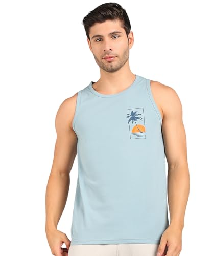 Image of Alan Jones Clothing Men's Cotton Sleeveless Regular Fit T-Shirt