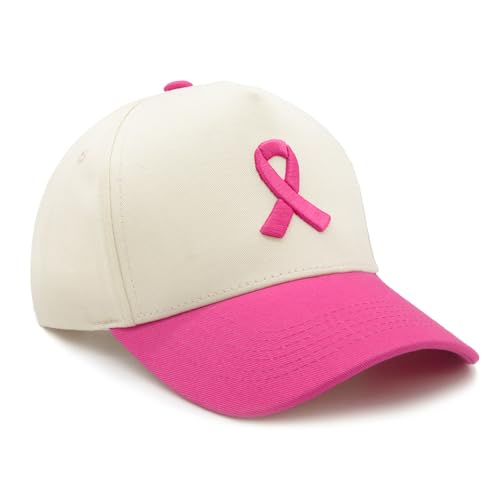 Gorra rosa bordada con lazo contra cáncer de mama miniatura 4