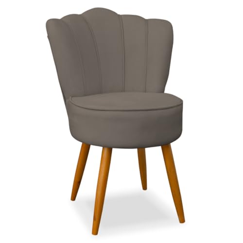 Cadeira Pétala Decorativa Sala de Jantar Pés Palito(Cappuccino)