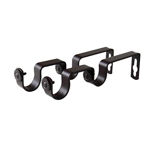 Rod Desyne 1 Inch Mahogany Double Bracket Pair, 2 Piece