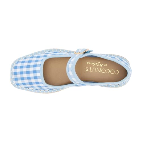 Coconuts by Matisse Womens Meg Gingham Mary Jane Espadrille Flats Casual - Blue, White4