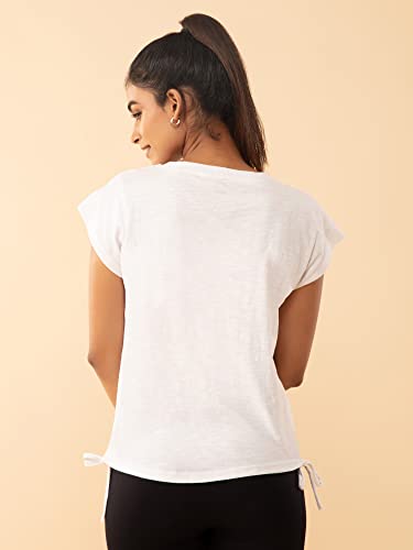 Image of NYKD Everyday Short Sleeves Cotton T-Shirt for Women Stylish Active /Gym Wear - NYAT240