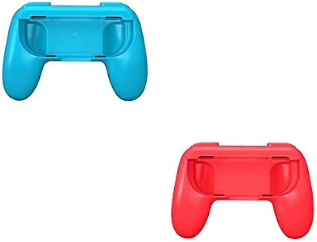 Althemax 2x Joy-Con Controller Remote dock Case Handle Grip Accessory Joy-Con Black For Nintendo Switch Mario Car Racing Games (Red & Blue)