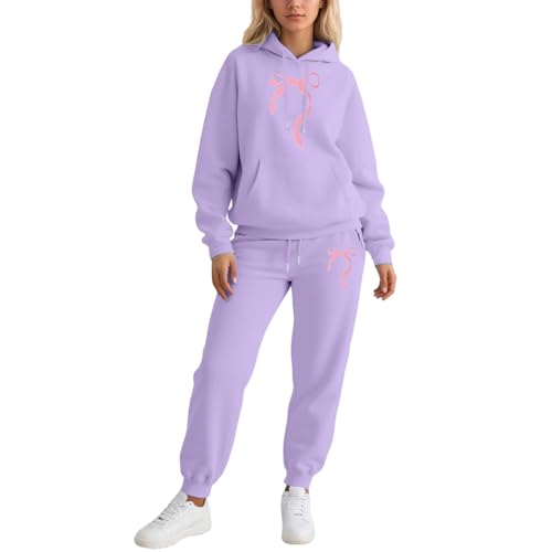 Survêtement décontracté violet pantalon long sweat à capuche taille M