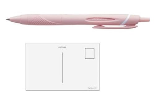 三菱鉛筆 ジェットストリーム スタンダード (0.38mm) ソフトピンク SXN15038.66 油性ボールペン【× 5 本 】 + 画材屋ドットコム ポストカードA