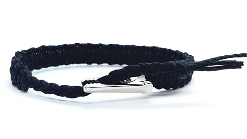 Adjustable Alligator Clip Mens or Womens Black Hemp Bracelet - Handmade3
