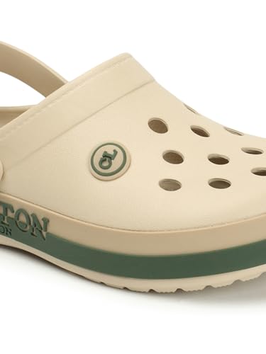 Image of Carlton London Men's Perforated Two-Tone Slip-On Clogs - Lightweight, Breathable, & Waterproof Comfort Footwear for Men | Anti-Slip EVA Rubber Clogs with Backstrap for Indoor, Outdoor, & Beach Wear
