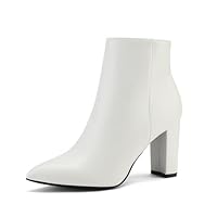 DREAM PAIRS Women's Chunky High Heels Ankle Boots Chelsea Boots Daily Dance Party Shoes SIANNA-1