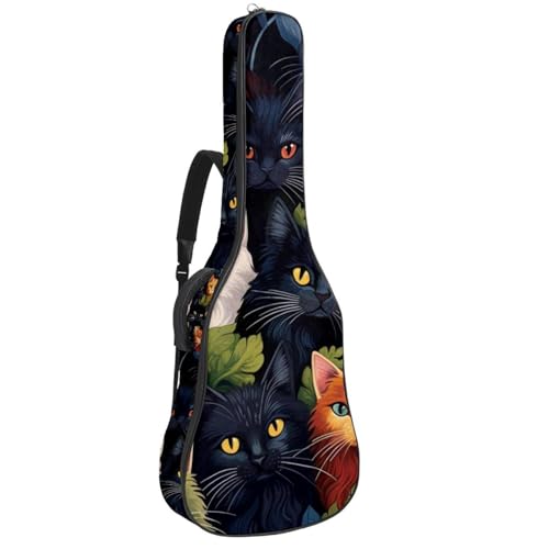 Sac pour guitare acoustique 101,6 cm imperméable à motif chat coloré