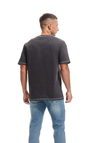 VEIISAR Men's Heavy Weight Crew Neck T-Shirt - Mens Premium 100 Cotton Thick Tees Pre Shrunk2