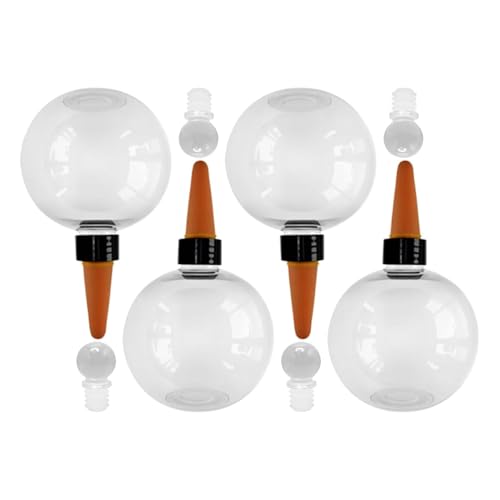 Genérico Lot de 4 ballons d'arrosage automatique 500 ml avec bouchon intégré pour d'intérieur pour jardin, patio, pots, voyages et soin des fleurs