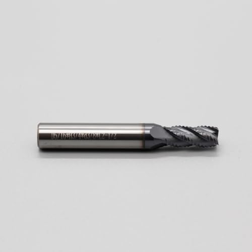Image of Roughing End Mill JESTUOUS Carbide Square Nose 4 Flute Fine Tooth Bit 3 /8 inch Shank Dia. 3 /4 inch Flute Length for Milling Metal Steels,1 Piece