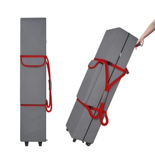 Cuddly Nest 10x10x62in Wheeled Canopy Replacement Bag for Pop Up Canopy Tent - 900D Rolling Carry Storage Bag with Sturdy Handles/Buckle Strap and Pocket