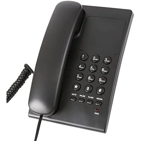 Sangyn Home Landline Telephone, Cord Office Desk Phone, No Need Battery, Indicator Light, One-Touch Redial, Flash, Pause, Easy to Operate, Desktop/Wall-mountable Telephone Cover